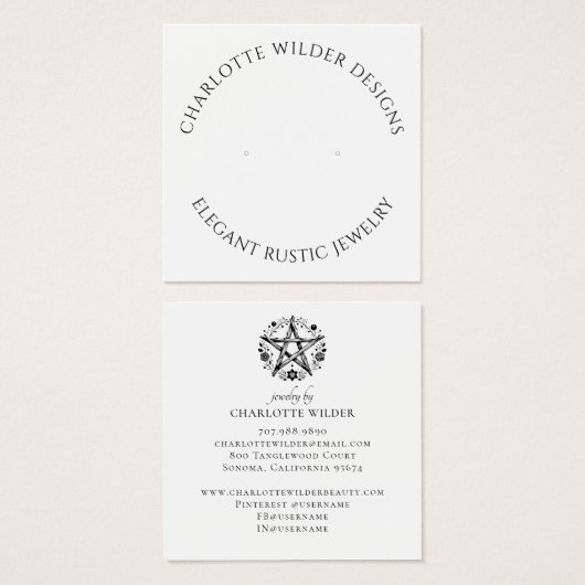 Rustikales pagan Wiccan Pentagramm Juwelier Ohrrin (Vorne & Hinten)