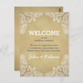 Rustikales Paisley Willkommen bei unserer Hochzeit Postkarte (Vorne/Hinten)