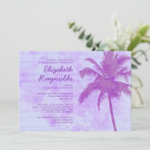 Rustikales Palm Trees Beach Bridal Einladungen (Stehend Vorderseite)
