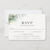 Rustikales Palmenblatt Hochzeit RSVP Wahlkarte (Vorderseite)
