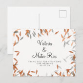 Rustikales Pampas-Dankeschön mit fallendem Blatt Postkarte (Vorne/Hinten)