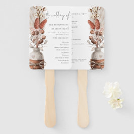 Rustikales Pampas-Grass-Hochzeitsprogramm Fächer