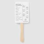 Rustikales Pampas Grass Piktogramme Hochzeitsprogr Fächer (Rückseite)