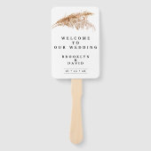 Rustikales Pampas Grass Piktogramme Hochzeitsprogr Fächer (Vorderseite)