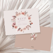 Rustikales Pampas Grass Wreath Wedding RSVP