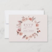 Rustikales Pampas Grass Wreath Wedding RSVP Karte (Vorderseite)