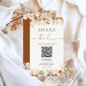 Rustikales Pampas QR Code Foto Sharing Wedding Begleitkarte