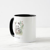 Rustikales Panda Baby Weihnachtsbotanikum Tasse (Vorderseite Links)