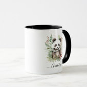 Rustikales Panda Baby Weihnachtsbotanikum Tasse (VorderseiteRechts)