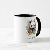 Rustikales Panda Weihnachtsbotanicale Tasse (VorderseiteRechts)