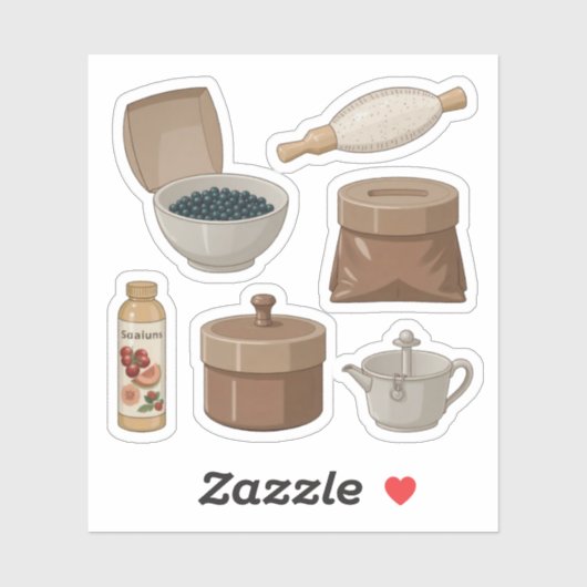Rustikales Pantry-Sticker-Set Aufkleber (Blatt)