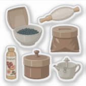 Rustikales Pantry-Sticker-Set Aufkleber (Vorderseite)
