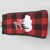 Rustikales Papa Bear Red & Black Buffalo Kariert Golf Headcover (Vorderseite)