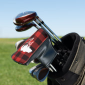 Rustikales Papa Bear Red & Black Buffalo Kariert Golf Headcover (In Situ)