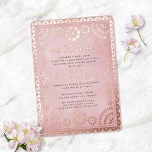 Rustikales Papayo Picado Rose Gold Quinceañera