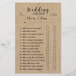 Rustikales Paper Brautparty Fun Wedding Schuhspiel