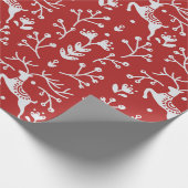 Rustikales Papier für das Muster in Red Nordic Geschenkpapier (Ecke)