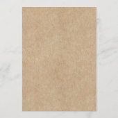 Rustikales Papier-Hochzeittisch-Flachmenü-Karte Menükarte (Rückseite)