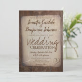 Rustikales Papier Vintages Landherz Einladung (Stehend Vorderseite)