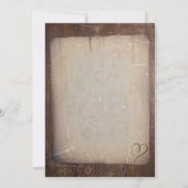 Rustikales Papier Vintages Landherz Einladung (Rückseite)