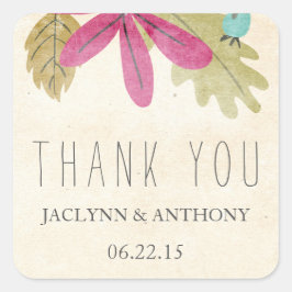 Rustikales Paradies Vielen Dank für Ihr Interesse Quadratischer Aufkleber