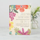 Rustikales Paradies Weinberg Foto Hochzeit Einladung (Stehend Vorderseite)