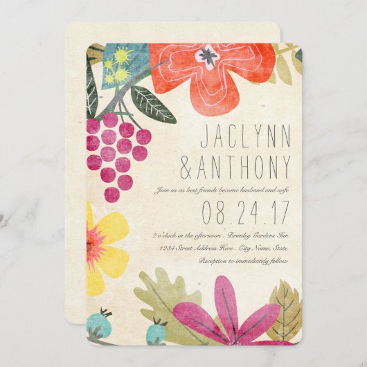 Rustikales Paradies Weinkeller Weinberg Hochzeit Einladung (Vorne/Hinten)