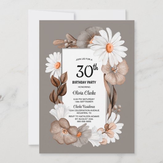 Rustikales Party am 30. Geburtstag Einladung (Vorderseite)