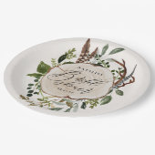 Rustikales Party aus Brautparty Pappteller (Schrägansicht)