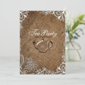 rustikales Party aus Brauttee Einladung (Stehend Vorderseite)