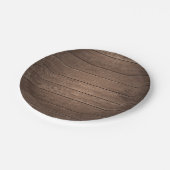 Rustikales Party aus Holz Pappteller (Schrägansicht)