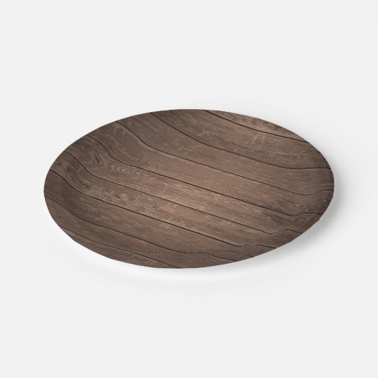 Rustikales Party aus Holz Pappteller (Schrägansicht)