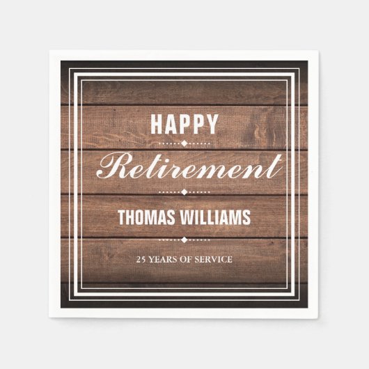 Rustikales Party aus Holz Serviette (Vorderseite)