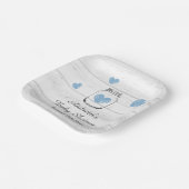 Rustikales Party aus Holzmason Junge Babydusche Pappteller (Gewinkelt)