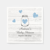 Rustikales Party aus Holzmason Junge Babydusche Serviette (Vorderseite)