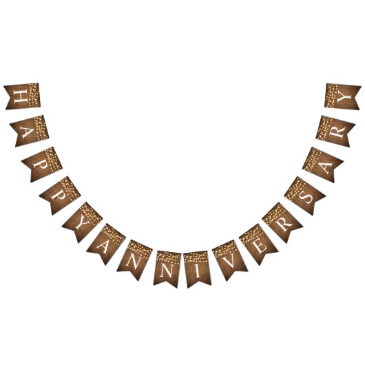 Rustikales Party beleuchtet Imitat-Holz-Feier Wimpelkette (Alle)