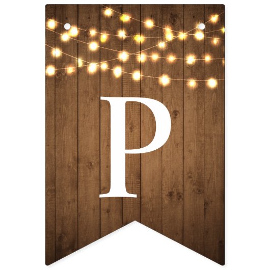 Rustikales Party beleuchtet Imitat-Holz-Feier Wimpelkette (Dritte Fahne)