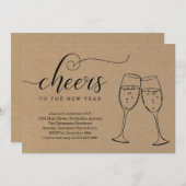 Rustikales Party Des Sylvesterabends auf Einladung (Vorne/Hinten)
