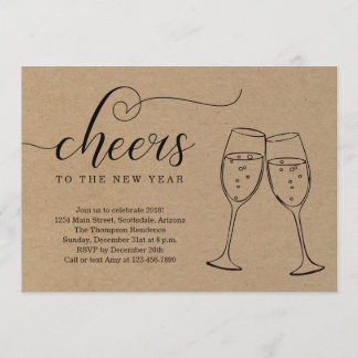 Rustikales Party Des Sylvesterabends auf Einladung