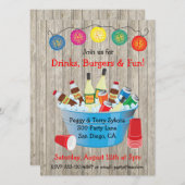 Rustikales Party Drinks Einladungen (Vorne/Hinten)