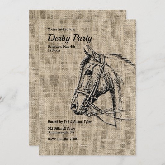 Rustikales Party Einladung (Vorne/Hinten)