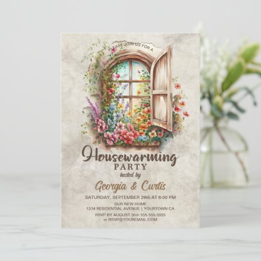 Rustikales Party Einladung (Stehend Vorderseite)