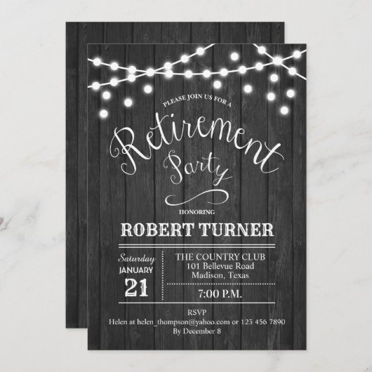 Rustikales Party Einladung (Vorne/Hinten)