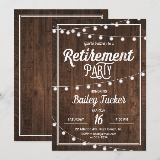 Rustikales Party Einladung (Vorne/Hinten)