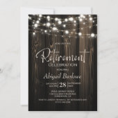 Rustikales Party für das Ruhestand von Holz Einladung (Vorderseite)