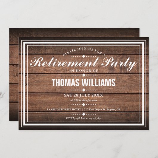 Rustikales Party für den Holzschutz Einladung (Vorne/Hinten)