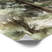 Rustikales Party für den Seenwald Begrüßungszeiche Poster (Ecke)