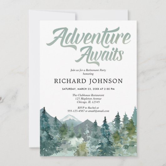 Rustikales Party für die Ruhestandsregelung von Wa Einladung (Vorderseite)