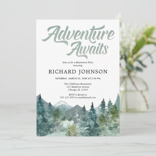 Rustikales Party für die Ruhestandsregelung von Wa Einladung (Stehend Vorderseite)
