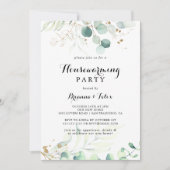 Rustikales Party für goldene Blumenkalligrafie Einladung (Vorderseite)